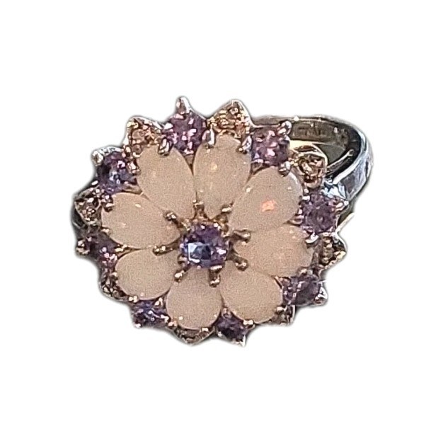 JS Joseph Schmid Designer 925 Sterling Silver Real Tanzanite Cluster Ring Sz 10