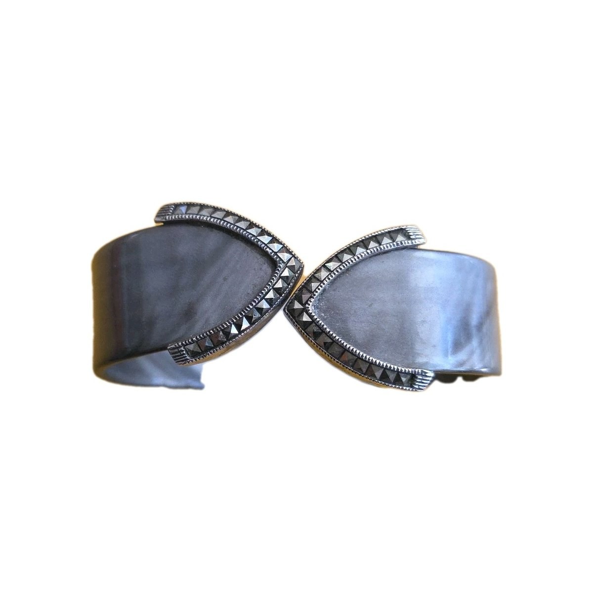Judith Jack Vintage Sterling Silver Grey Tortoise  Bracelet