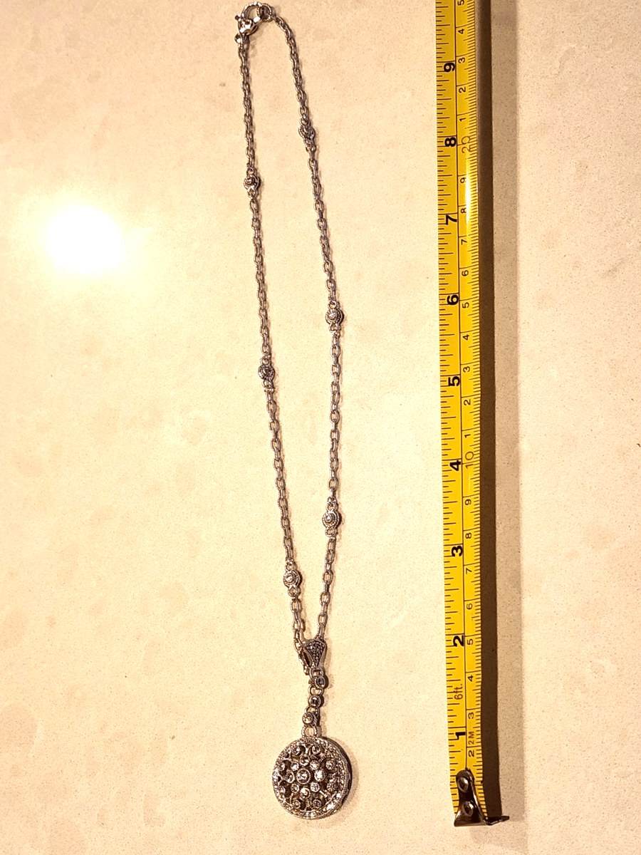 Judith Ripka Diamonique Sterling Silver Drop Pendant Necklace