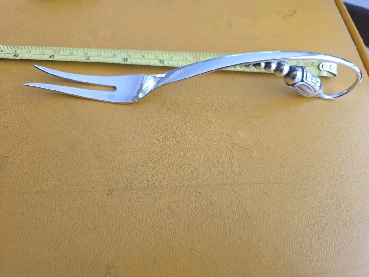 O. Mogensen #35 Sterling Silver 8 3/8" Cold Meat Fork