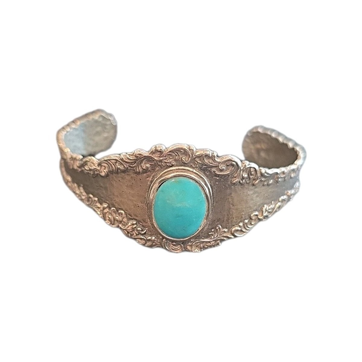 Or Paz Sterling Silver  925 Turquoise Cuff Bracelet Size 7” Wrist