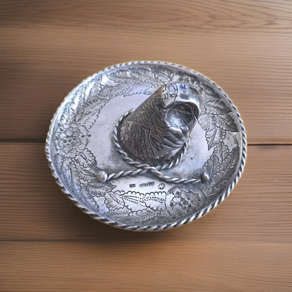 Sombrero Hat Figurine 800 Sterling Silver Mexico