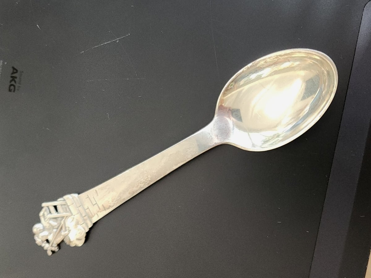 Sterling Children Spoon Shepherdess & Chimney Sweep Horsen Solvvarefabrik