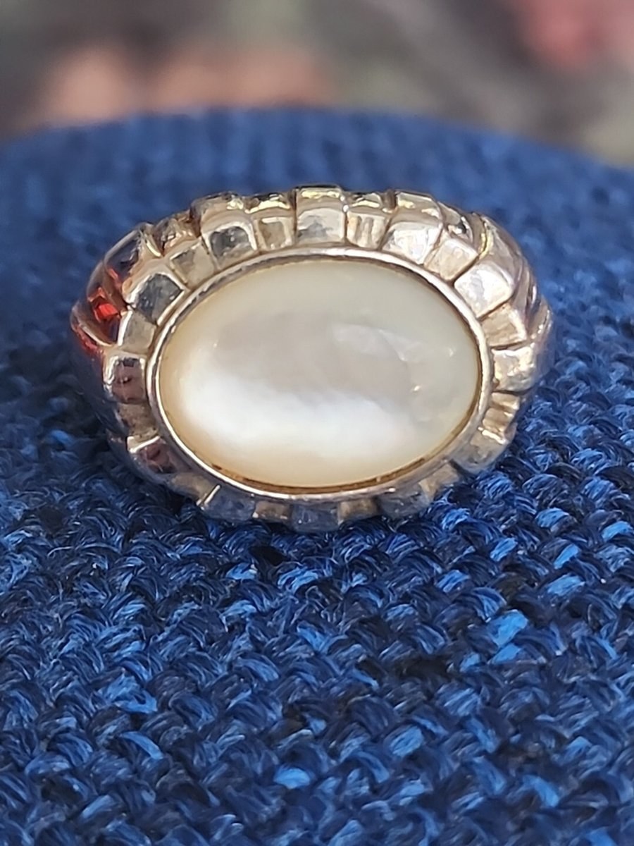 Sterling White Moonstone Ring Size 8