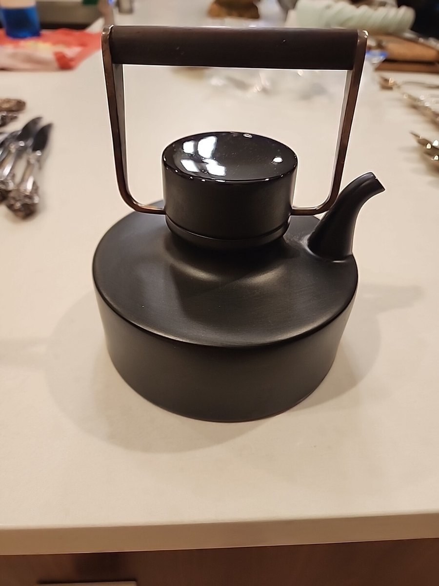 Teapot Black Matte Porcelain Tapio Wirkkala By Rosenthal Pot Vintage Mid century