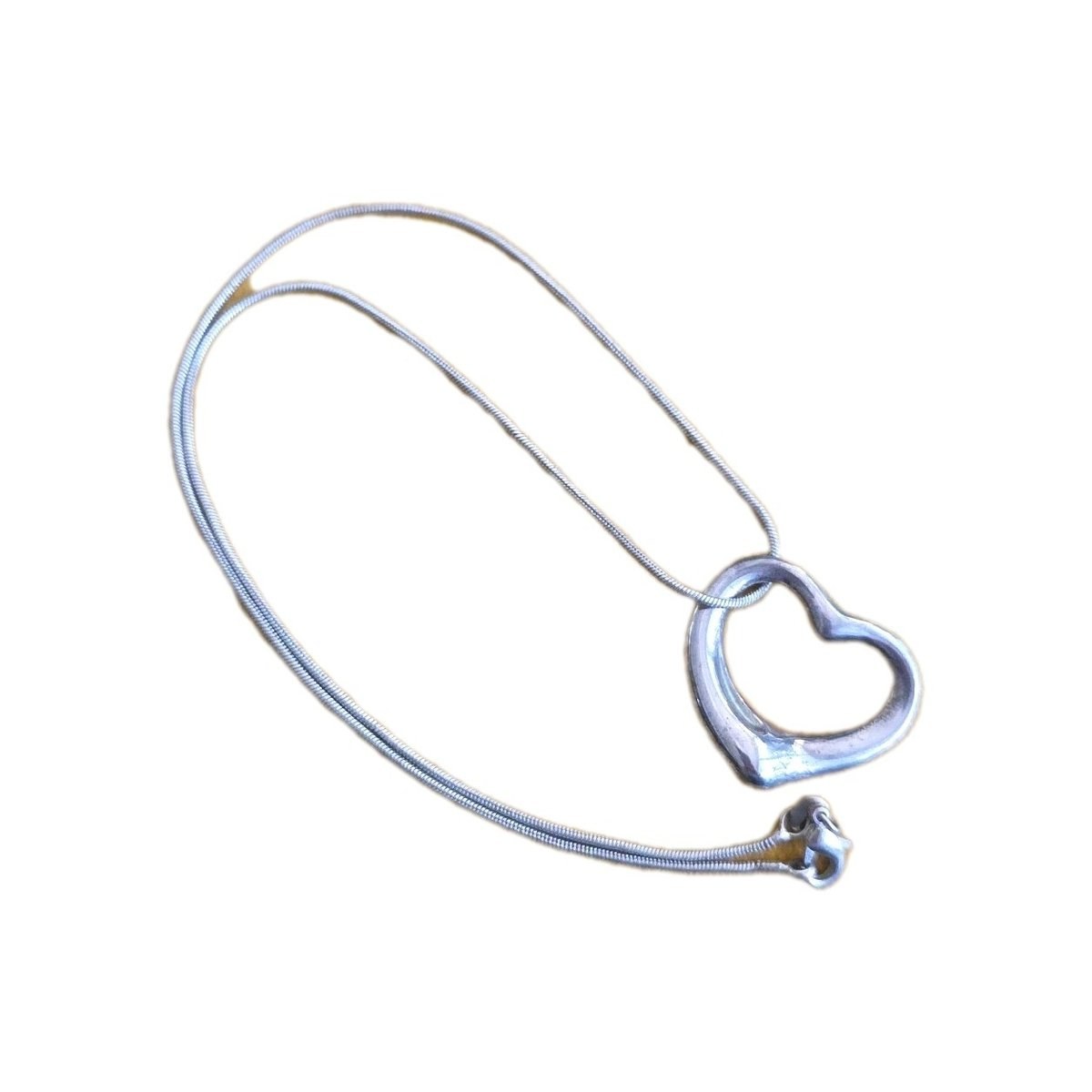 TIFFANY & Co ELSA PERETTI 925 STERLING SILVER OPEN HEART NECKLACE