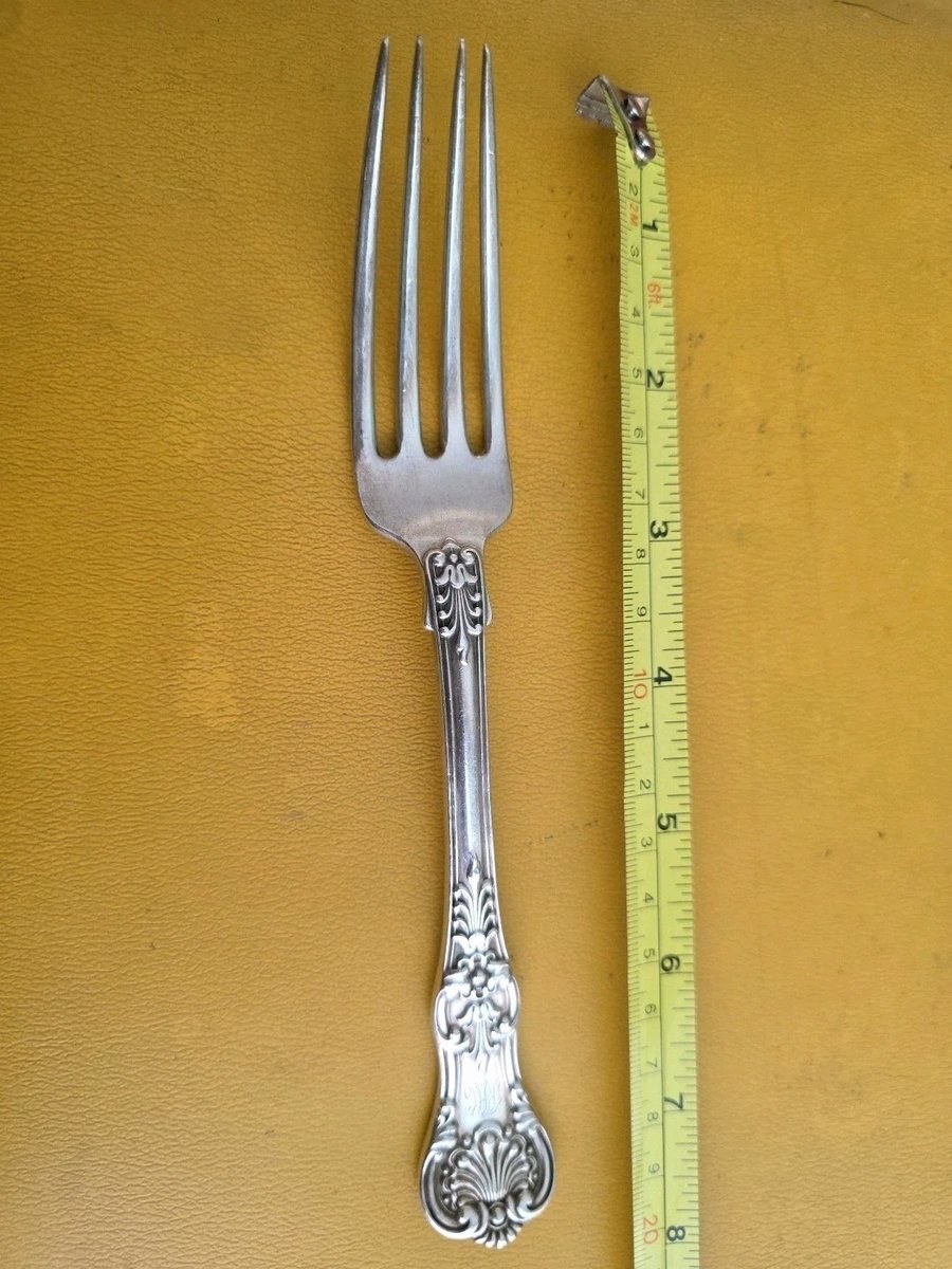TIFFANY ENGLISH KING STERLING SILVER DINNER FORK - GOOD CONDITION MONOGRAM