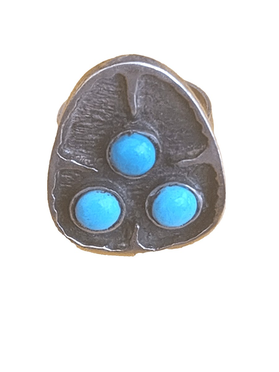Vintage 925 Sterling Silver Native American Elongated Turquoise Ring 6.75s, 6.4g