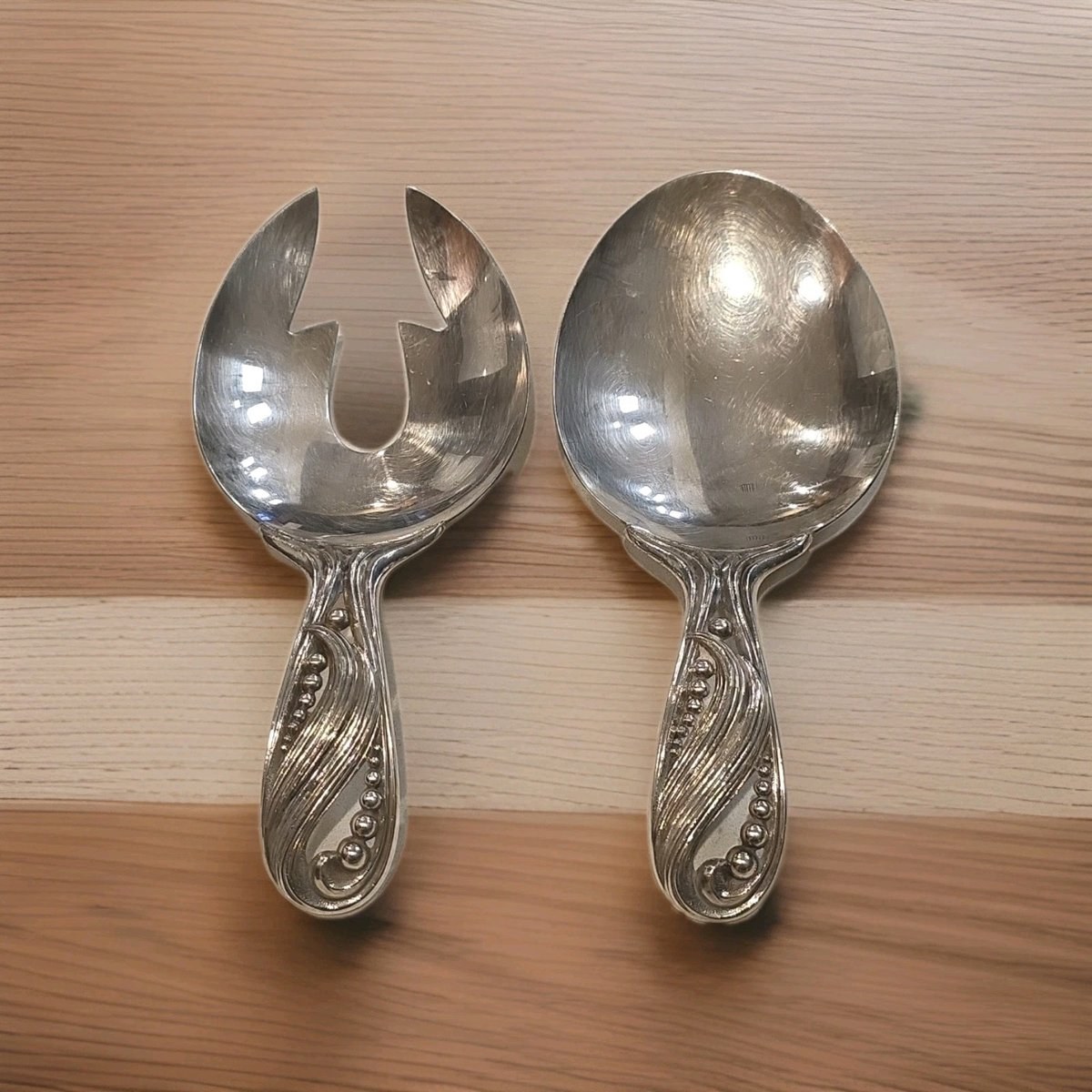 Vintage Napier Silver Plate 2pc Salad Serving Spoon & Fork 