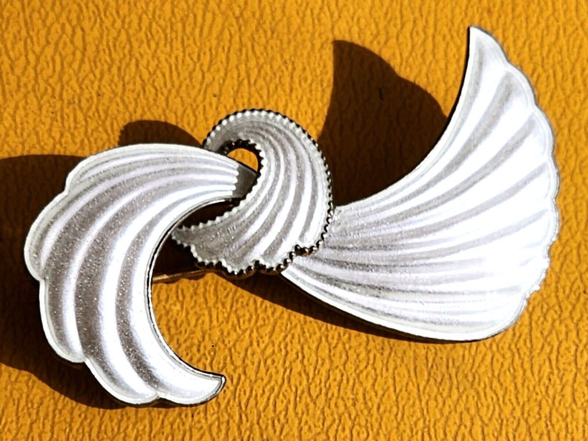 Vintage Nils Elvik Sterling Silver Enamel Brooch Norway