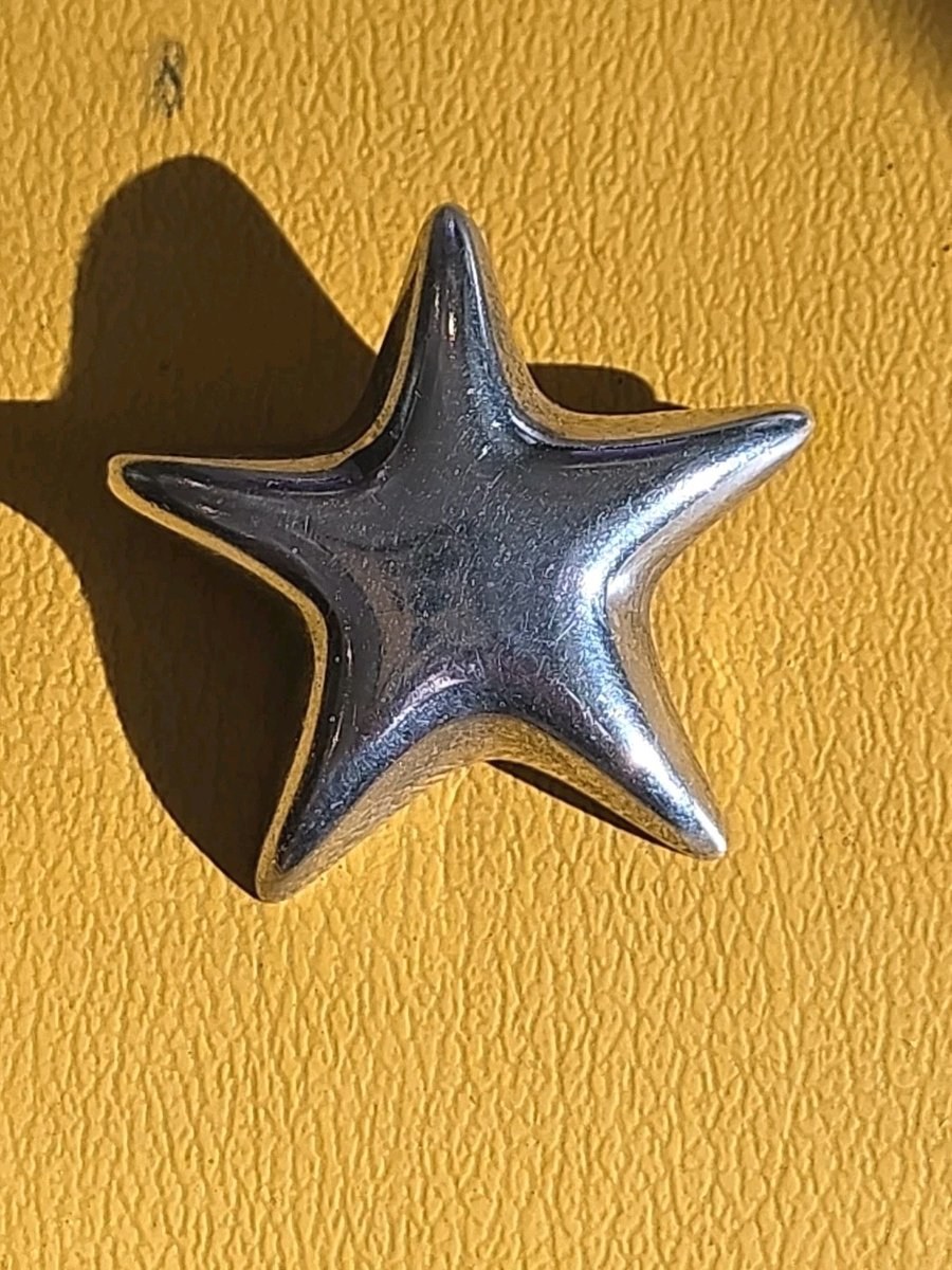 Vintage Tiffany & Co 925 Sterling Silver Star 1.5” Pin / Brooch 10.15 g. VG Cond