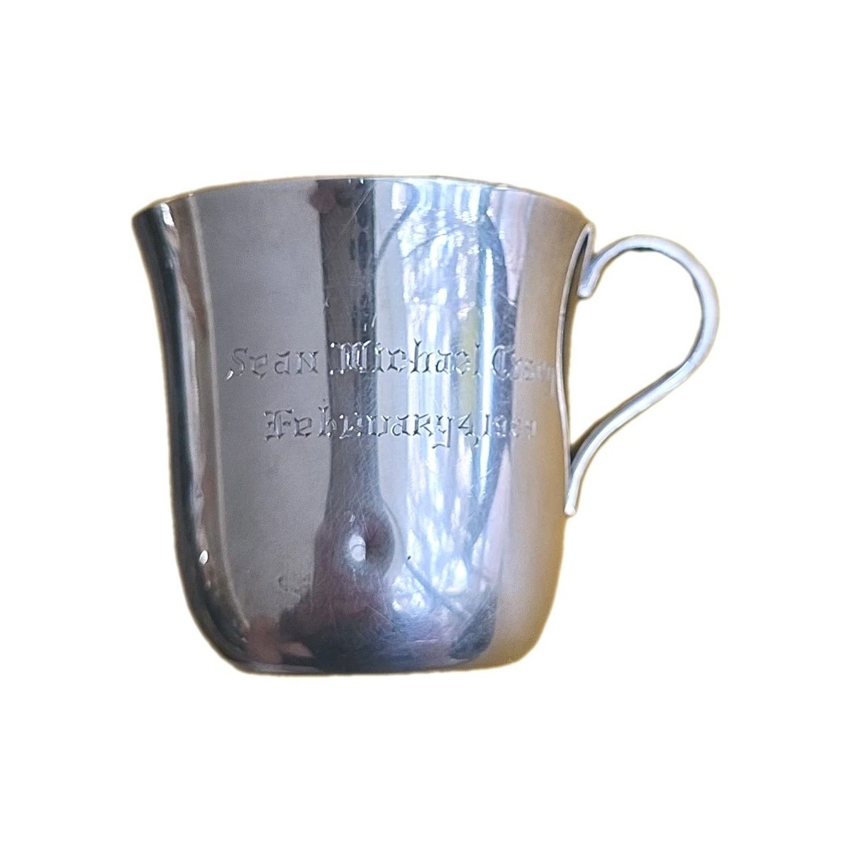 Vintage Tiffany&Co Makers Sterling Silver Baby Cup”23498” Monogram 