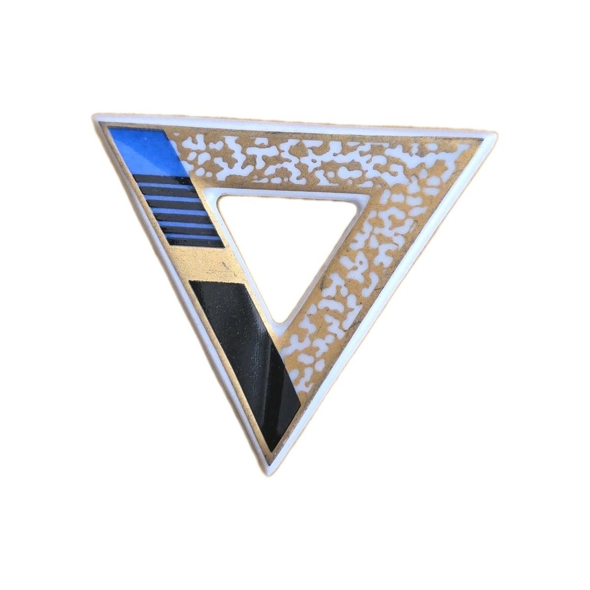 Vtg Rosenthal Germany B. Brenner Brooch Abstract Porcelain 80s 2.25 in Signed✨