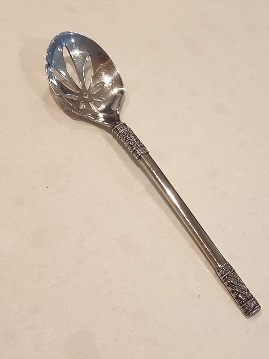 Wallace Sterling AEGEAN WEAVE (1970) Pierced BON BON / NUT SPOON-No Mono