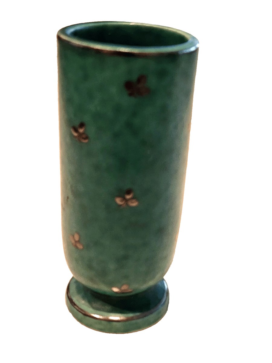 WILHELM KAGE - GUSTAVSBERG ARGENTA SERIES 4" TALL SWEDISH ART CERAMICS BUD VASE