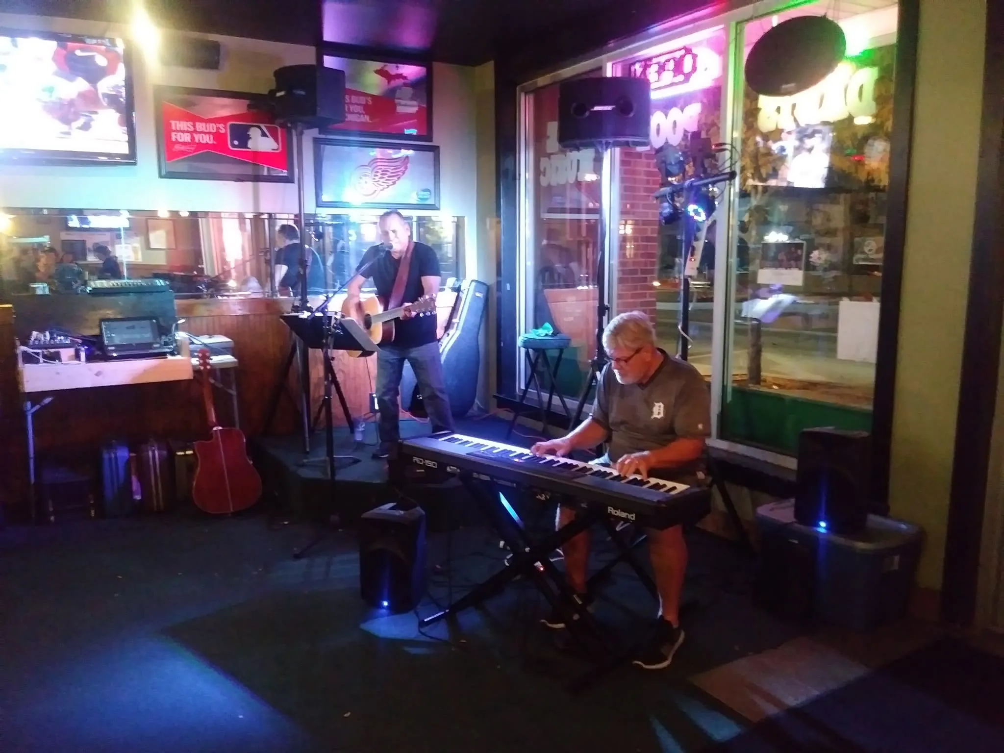 Musicians playing a small venue performance