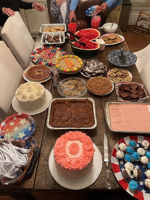 A buffet prepared for a gathering
