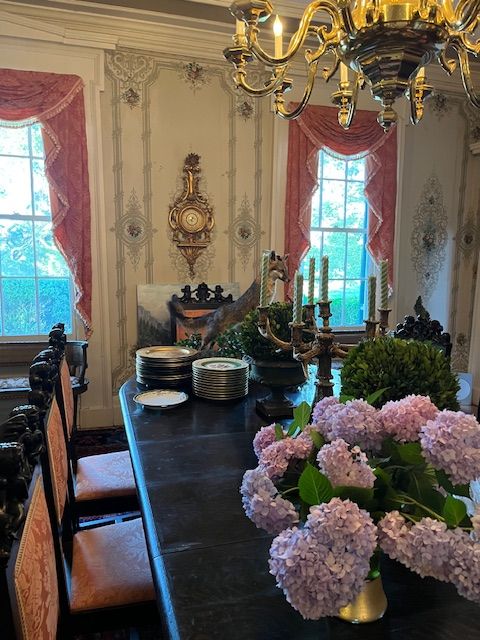 Hydrangeas in the dining room