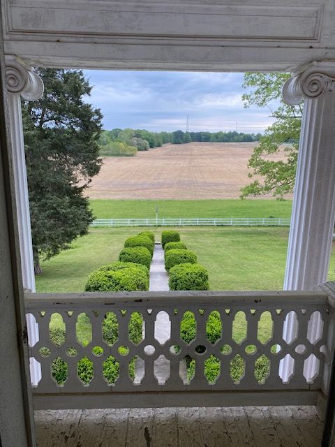A view across the grounds from the porch