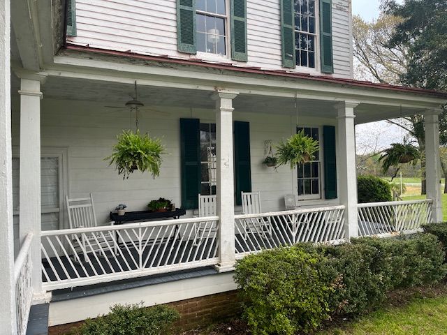 The side porch of the house