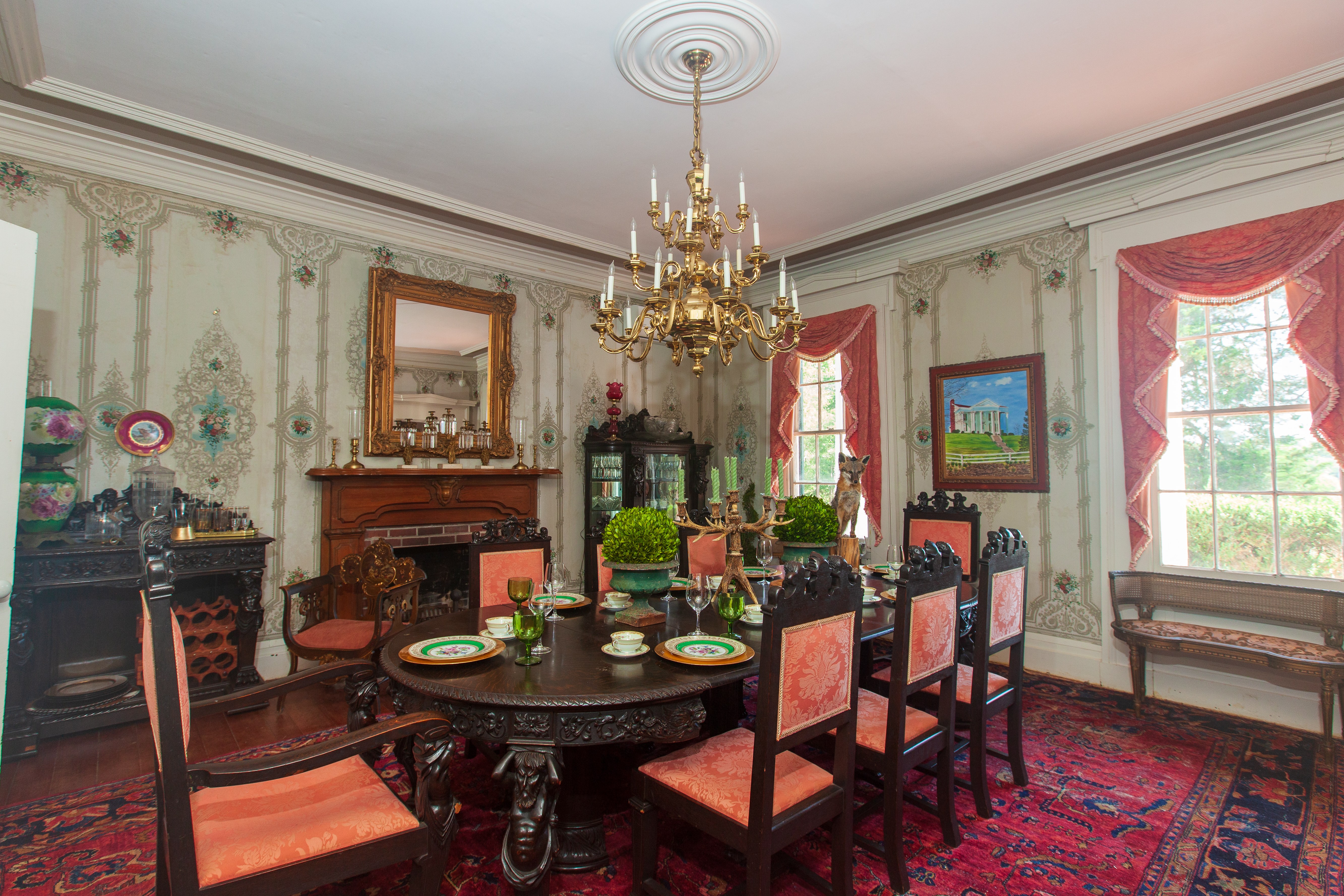 Historic interior at Woodlawn Plantation
