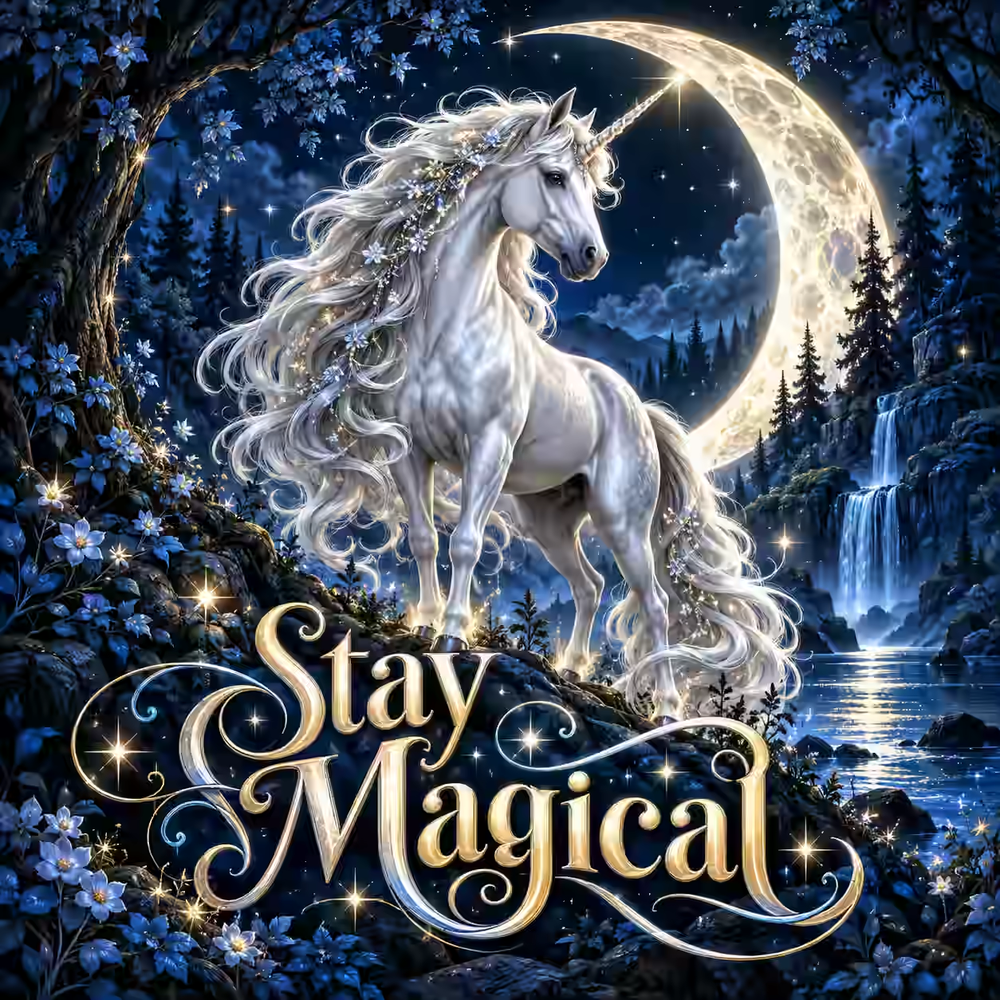 Moonlit Magic: Silver Unicorn