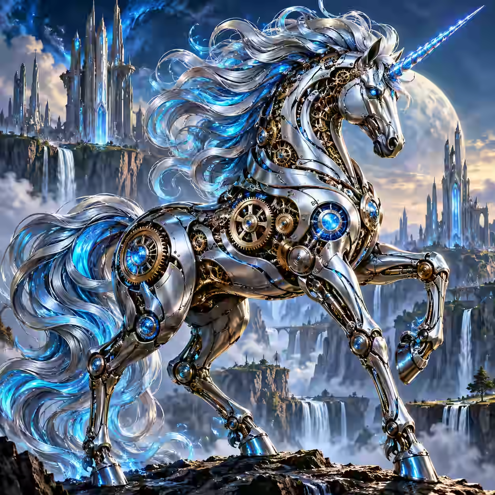 Mechanical Chrome Unicorn