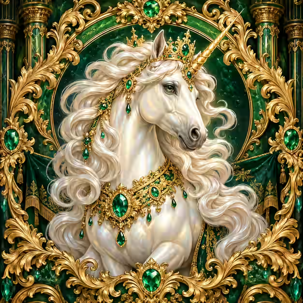 Royal Emerald Baroque Unicorn