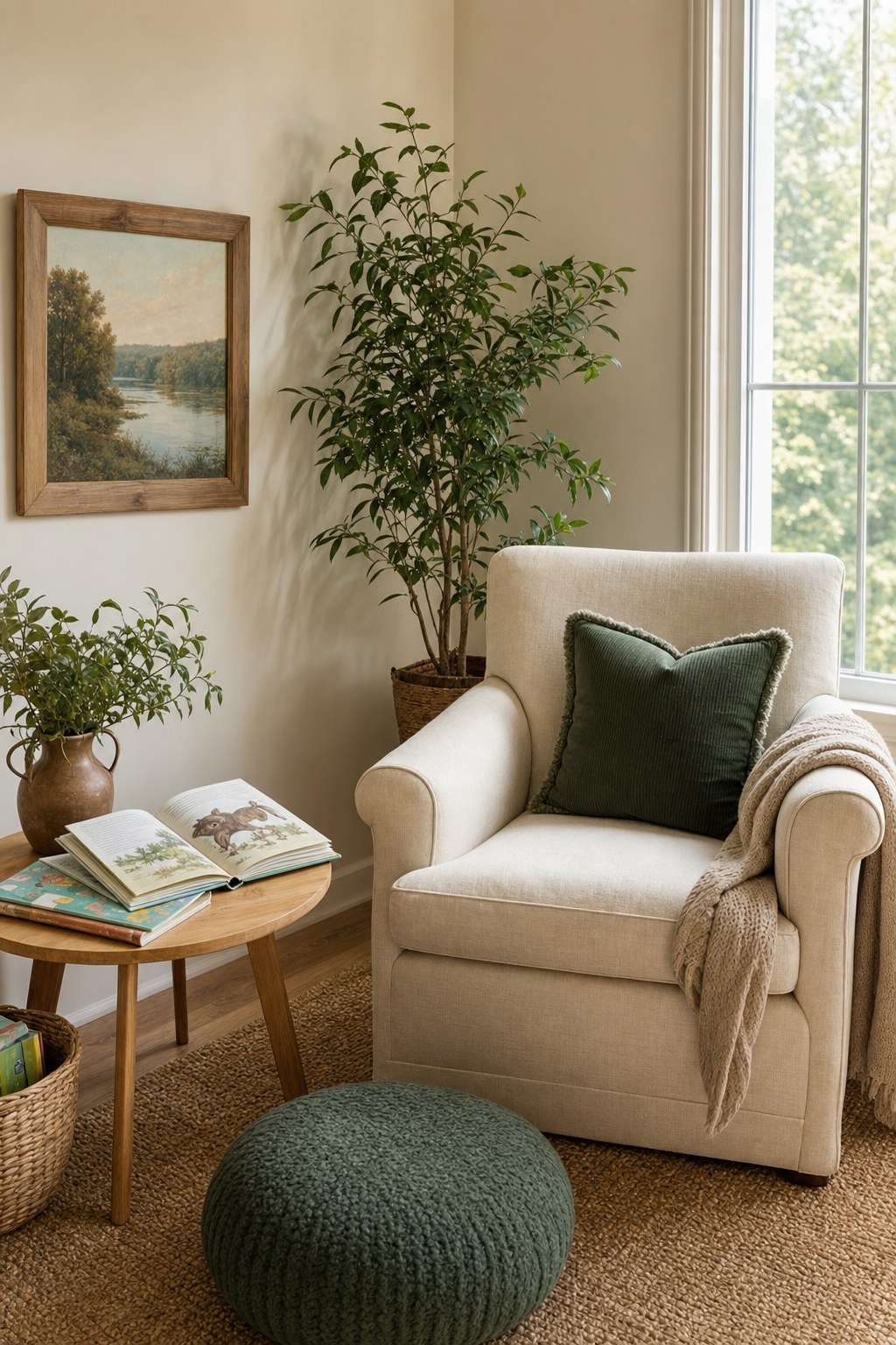 A calm reading corner prepared for one-to-one tutoring.