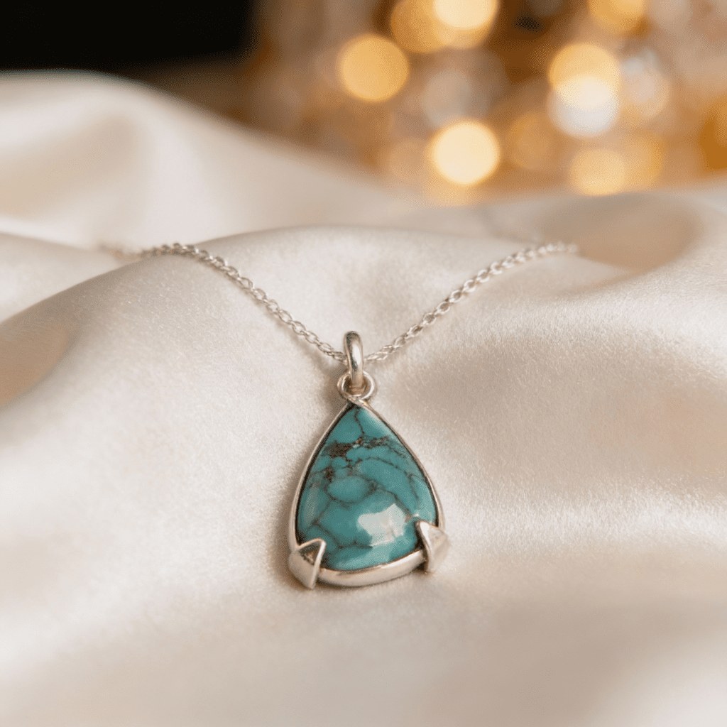 Natural Turquoise and Sterling Silver Pendant