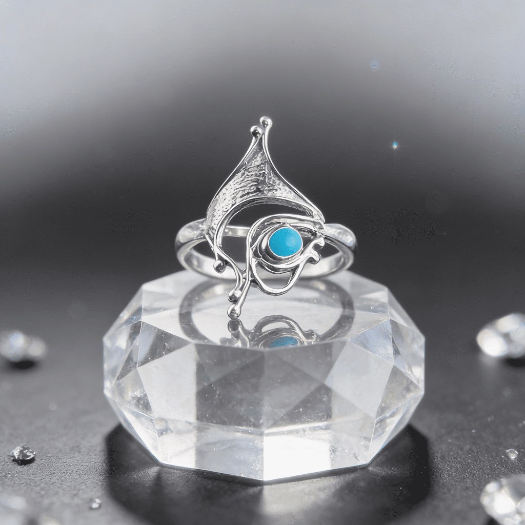 Funky Turquoise ring set in 925 Sterling