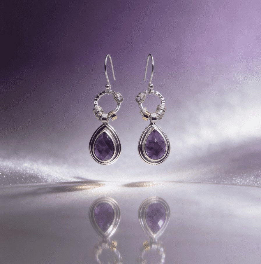 Amethyst and Sterling Earrings