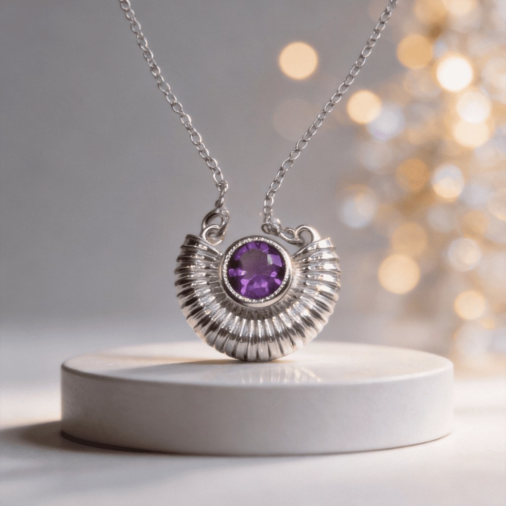 Amethyst and Sterling Silver Pendant/Necklace