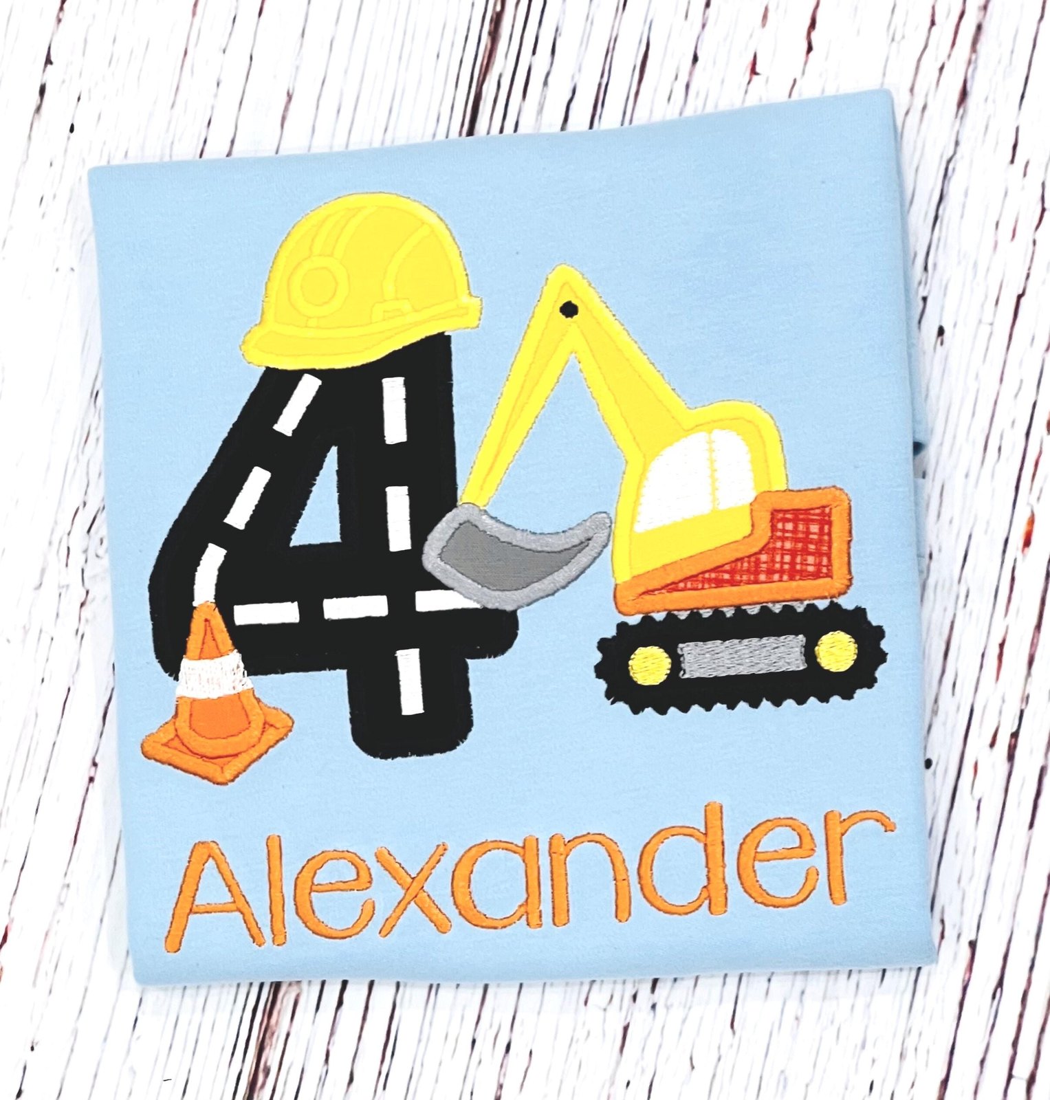 Construction Birthday Shirt, Boys Excavator Party Tee