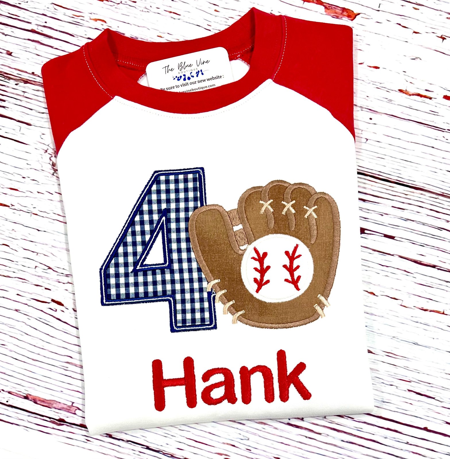 Baseball 4th Birthday Applique Shirt: Personalized Sports Party Tee