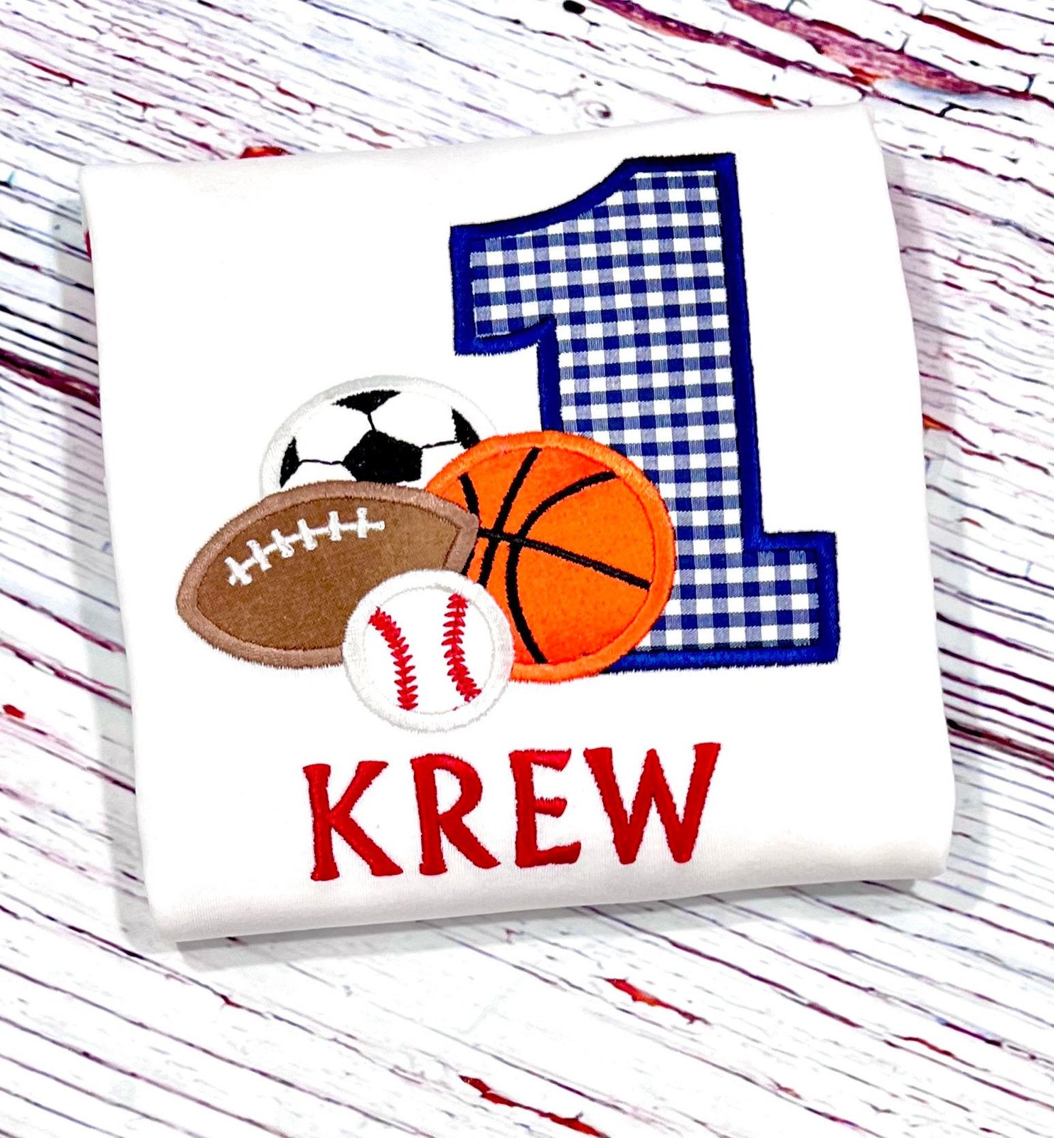 Kids Sports Birthday Shirt: Football, Basketball, Baseball & Soccer Tee