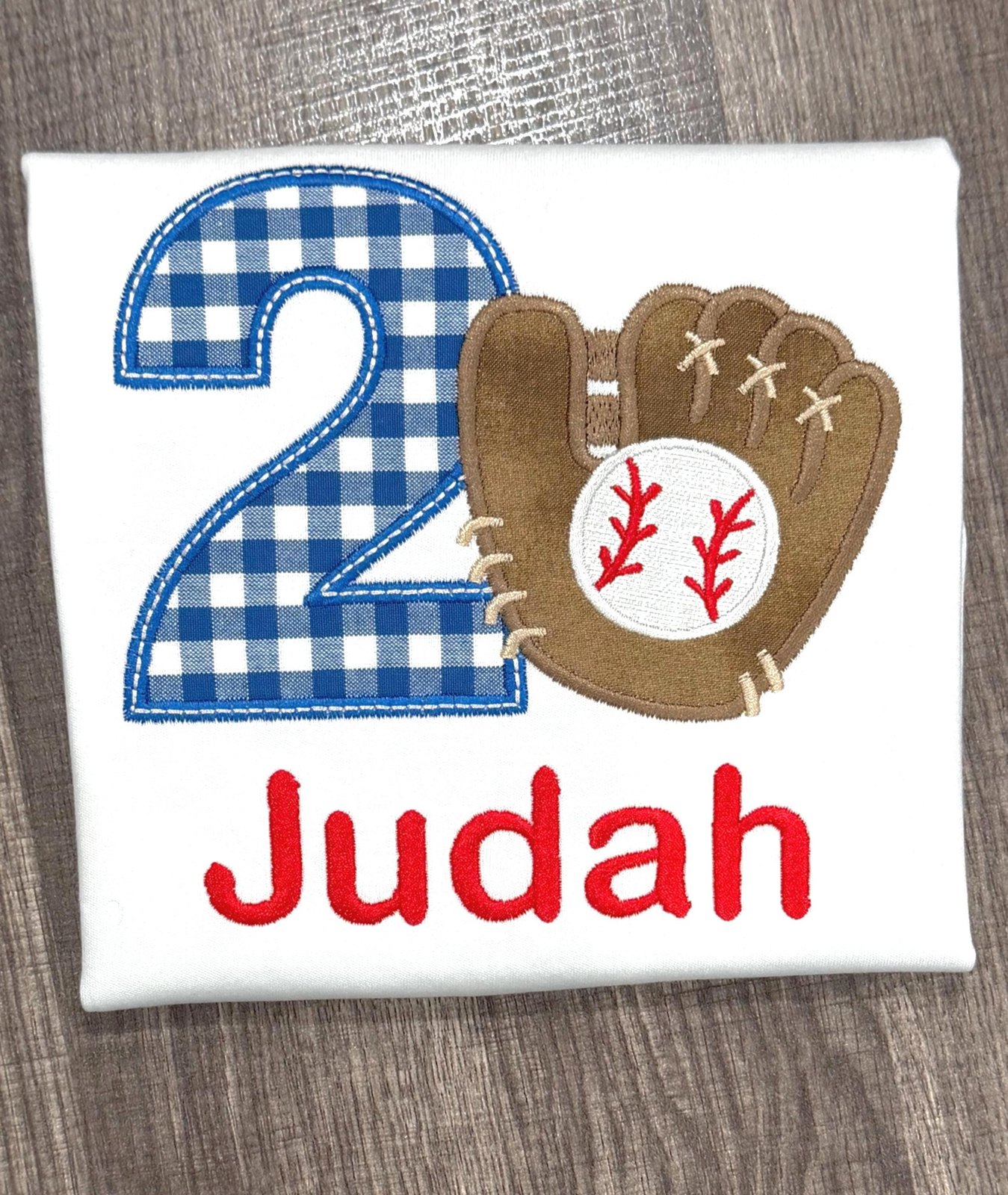 Embroidered Baseball Birthday Shirt: Personalized Boys Second Birthday