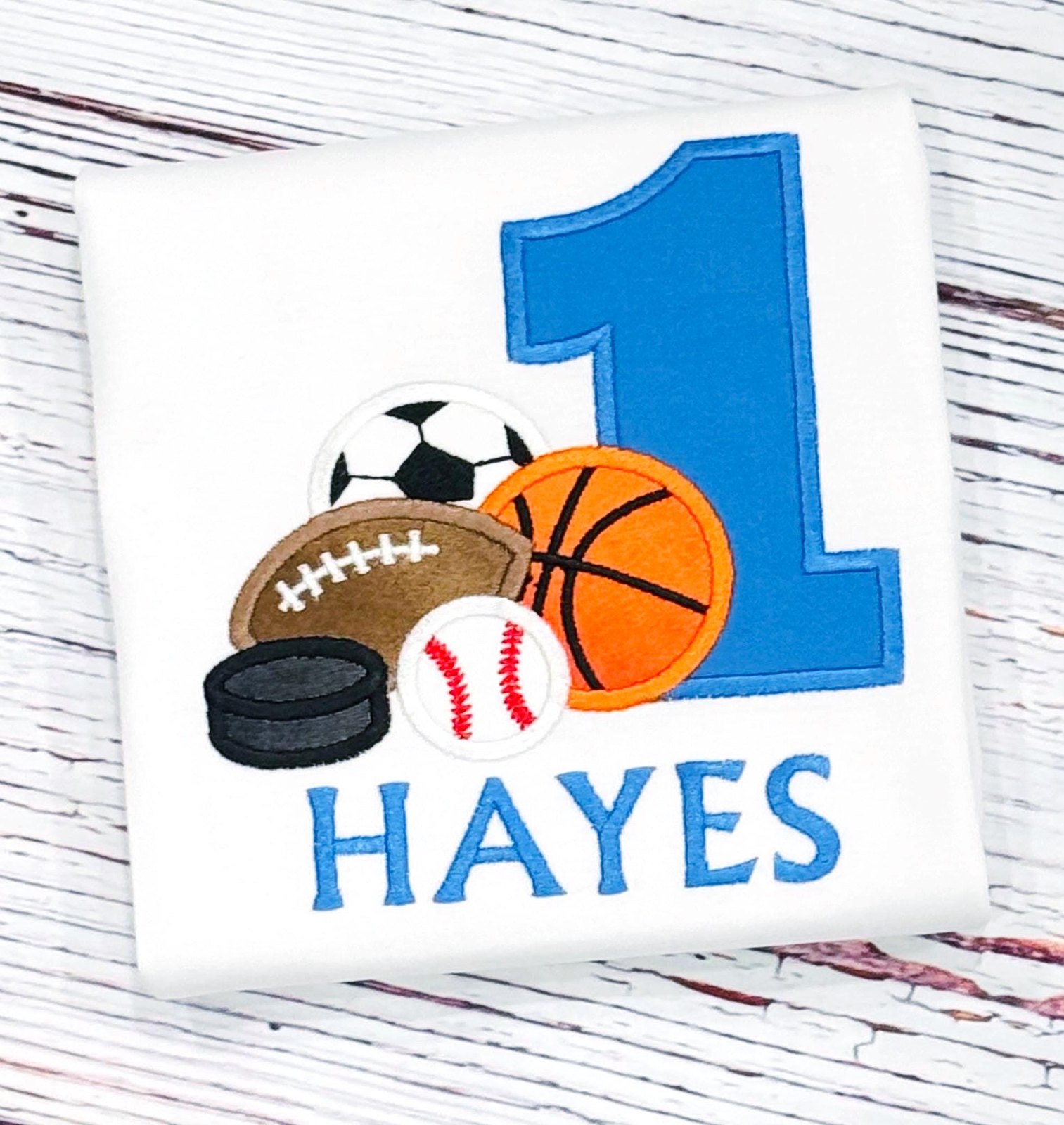 Personalized Embroidered Sports Birthday Shirt, Boys All Sports Outfit