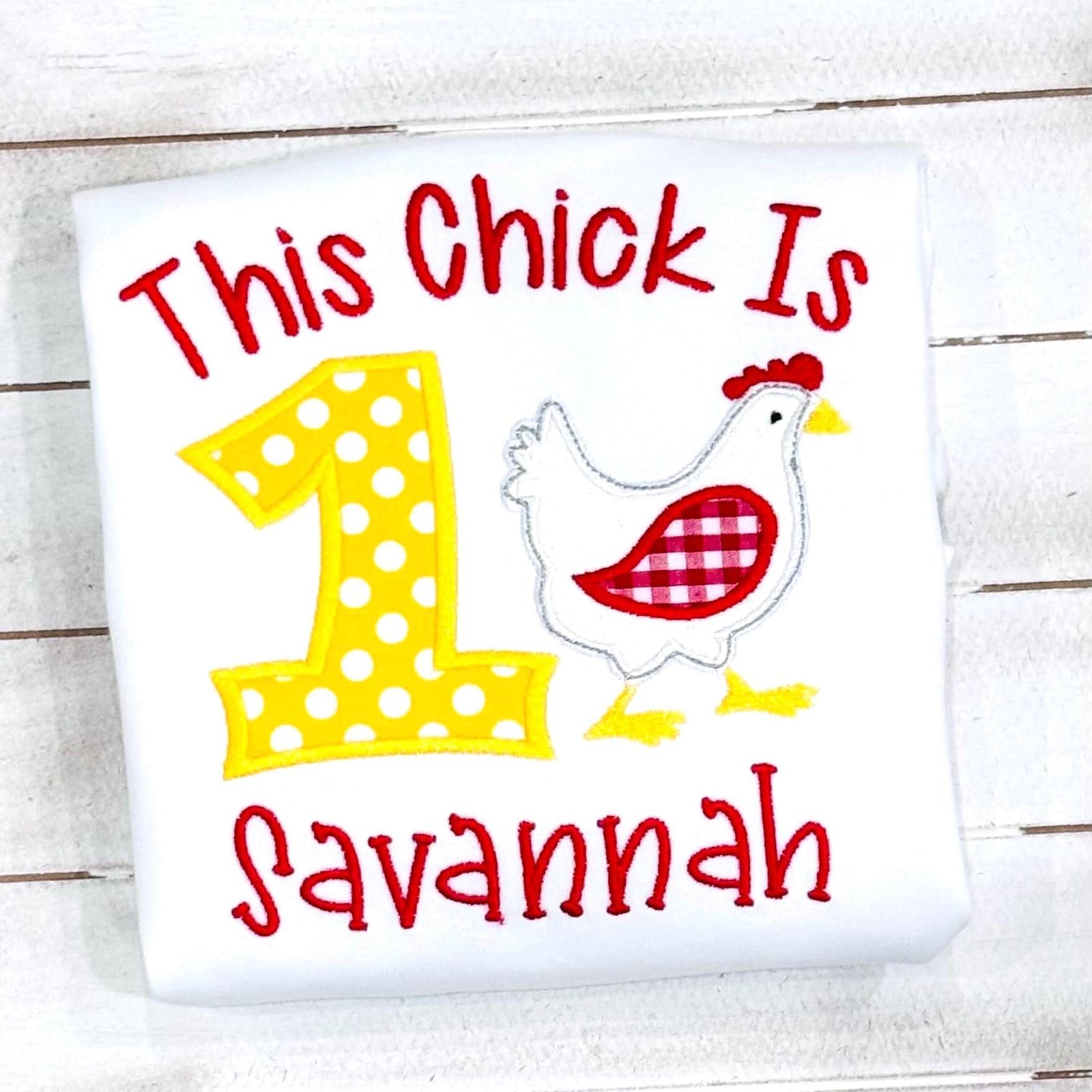 Embroidered "This Chick is 1" Birthday Shirt: Girls 1st Birthday Outfit