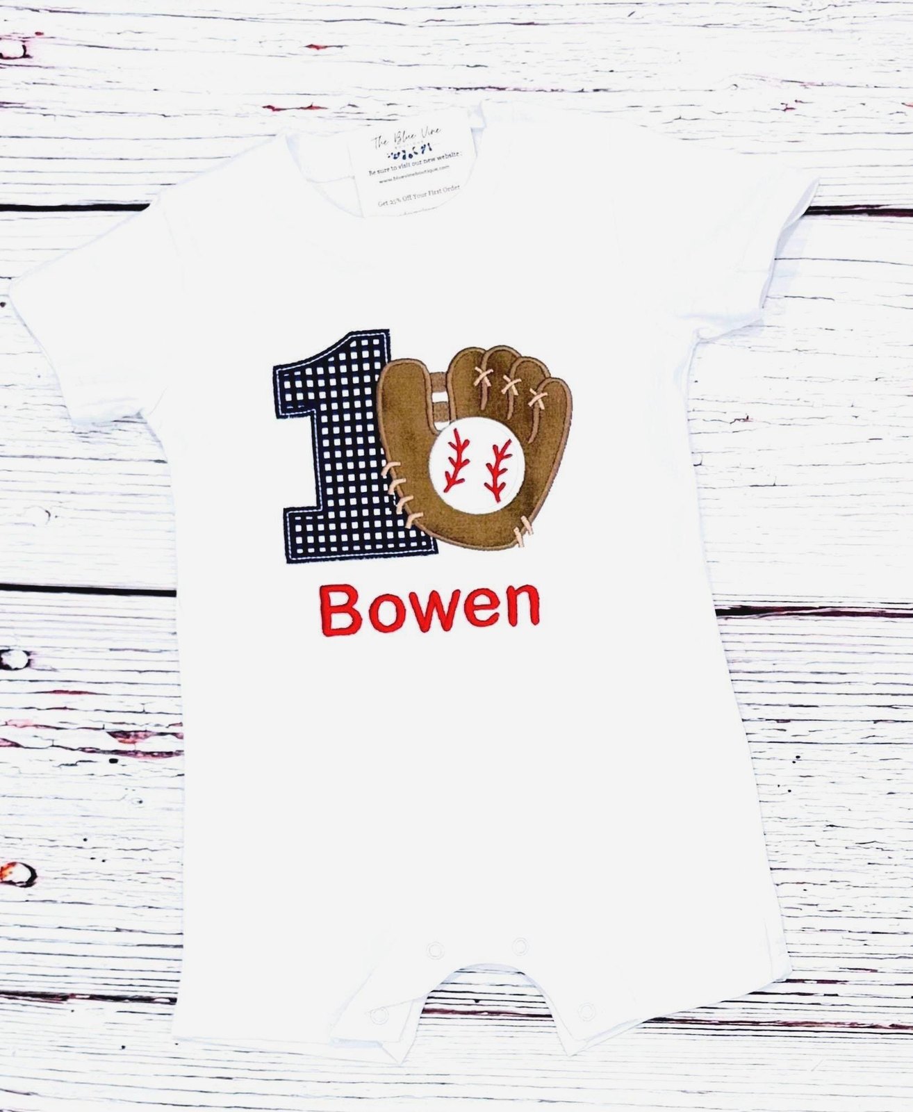 Rookie of The Year Baseball Birthday Romper: First Birthday Outfit
