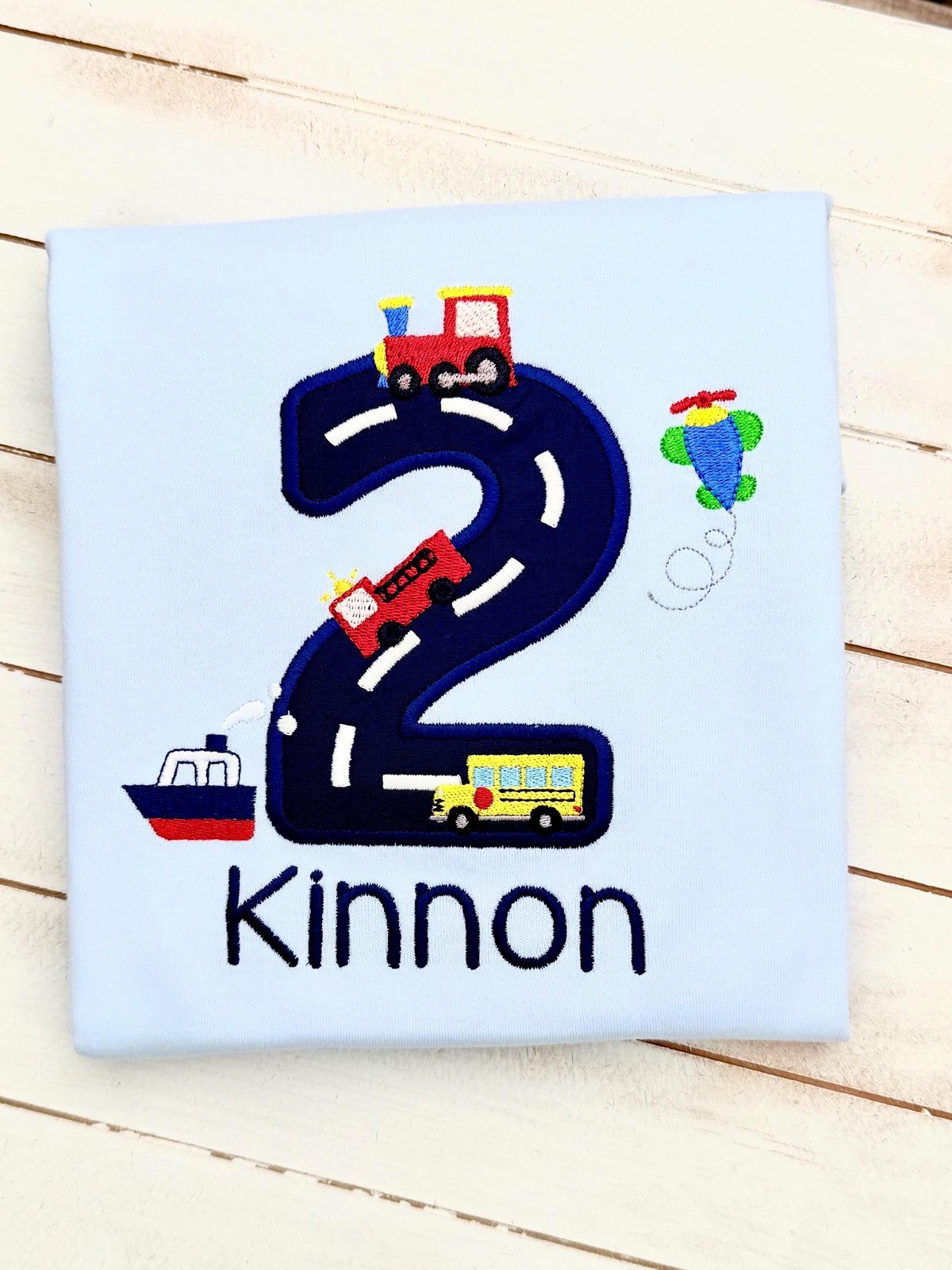 Kids Vehicle Birthday Shirt, Personalized Birthday Boy Tshirt, Any Age