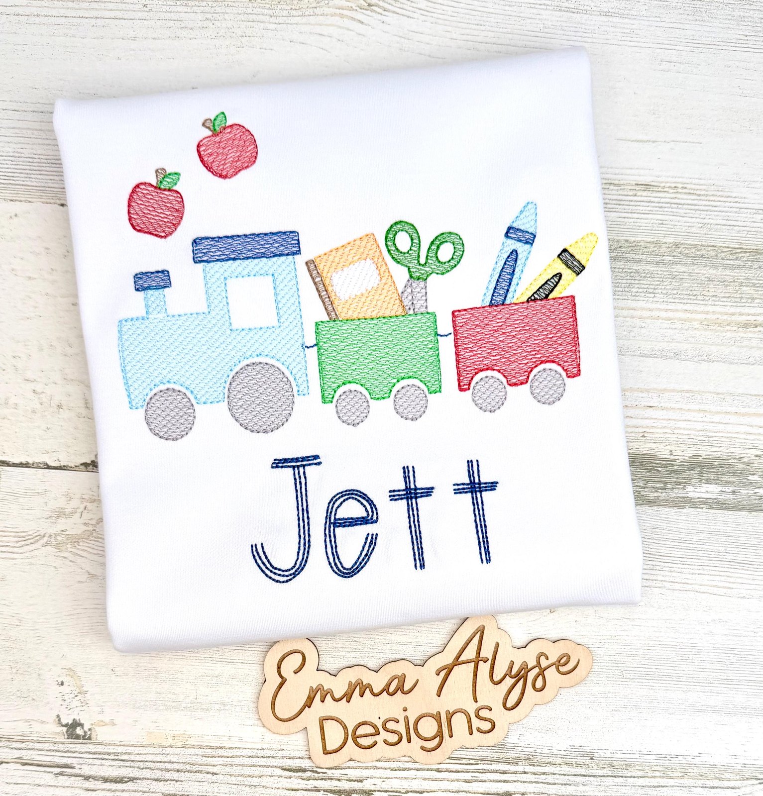 Personalized School Train Shirt: Custom Name Toddler First Day Outfit
