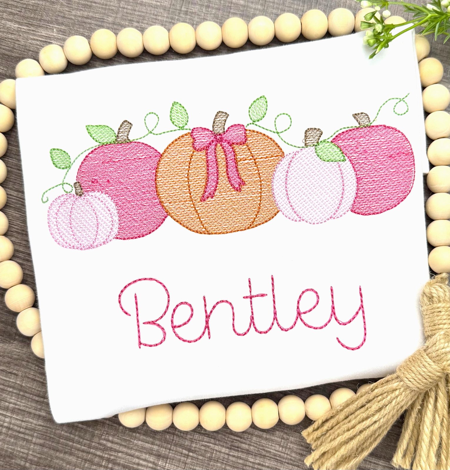 Personalized Girls Fall Shirt, Embroidered Pumpkin Shirt with Bow