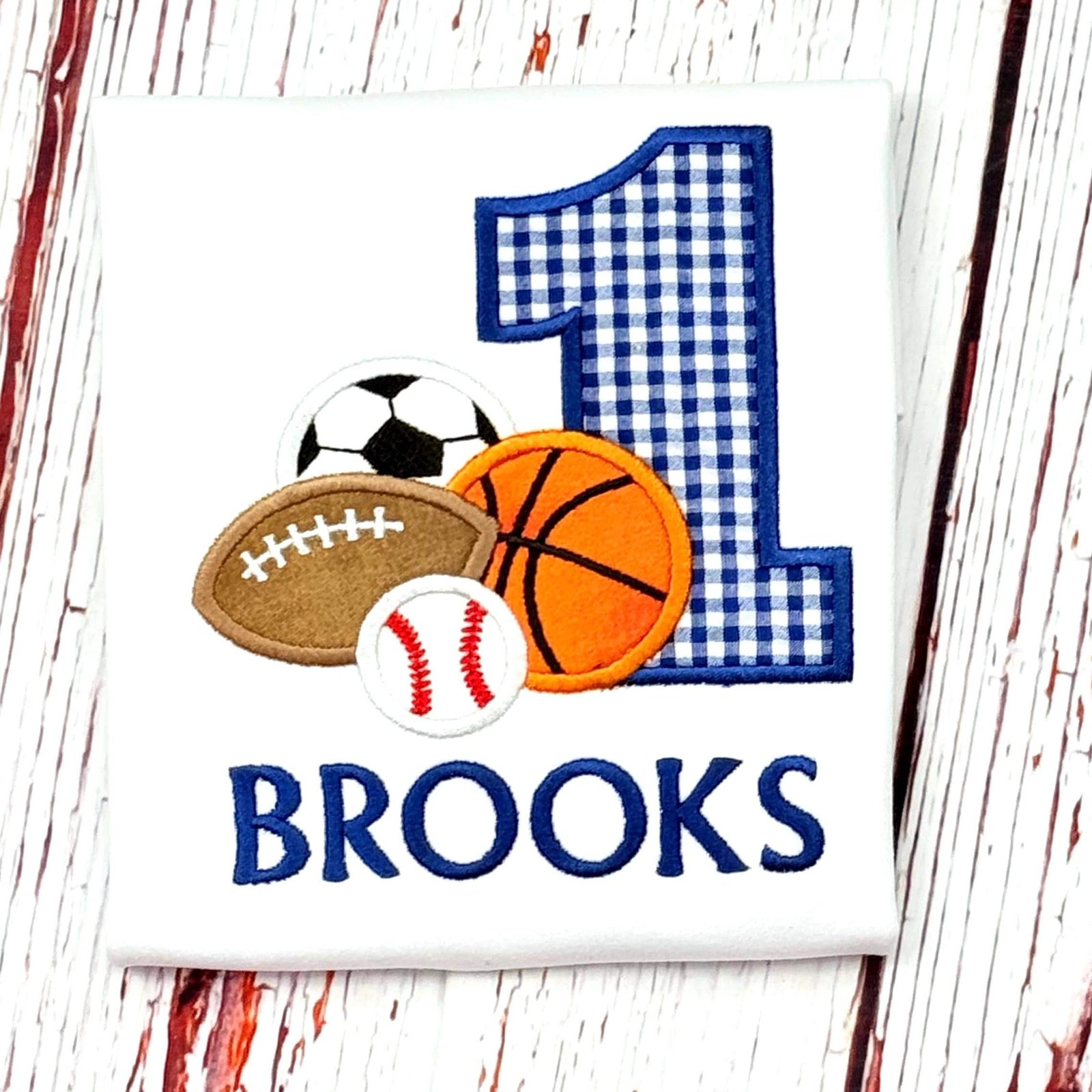 Personalized Sports Birthday Shirt, Embroidered Baseball Football Soccer Basketball Birthday Tee