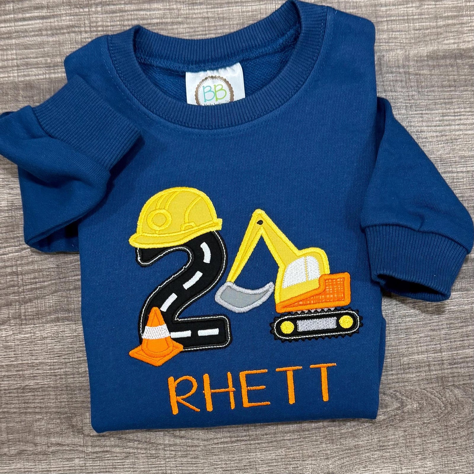 Excavator Birthday Sweatshirt: Custom Name and Age Construction Pullover