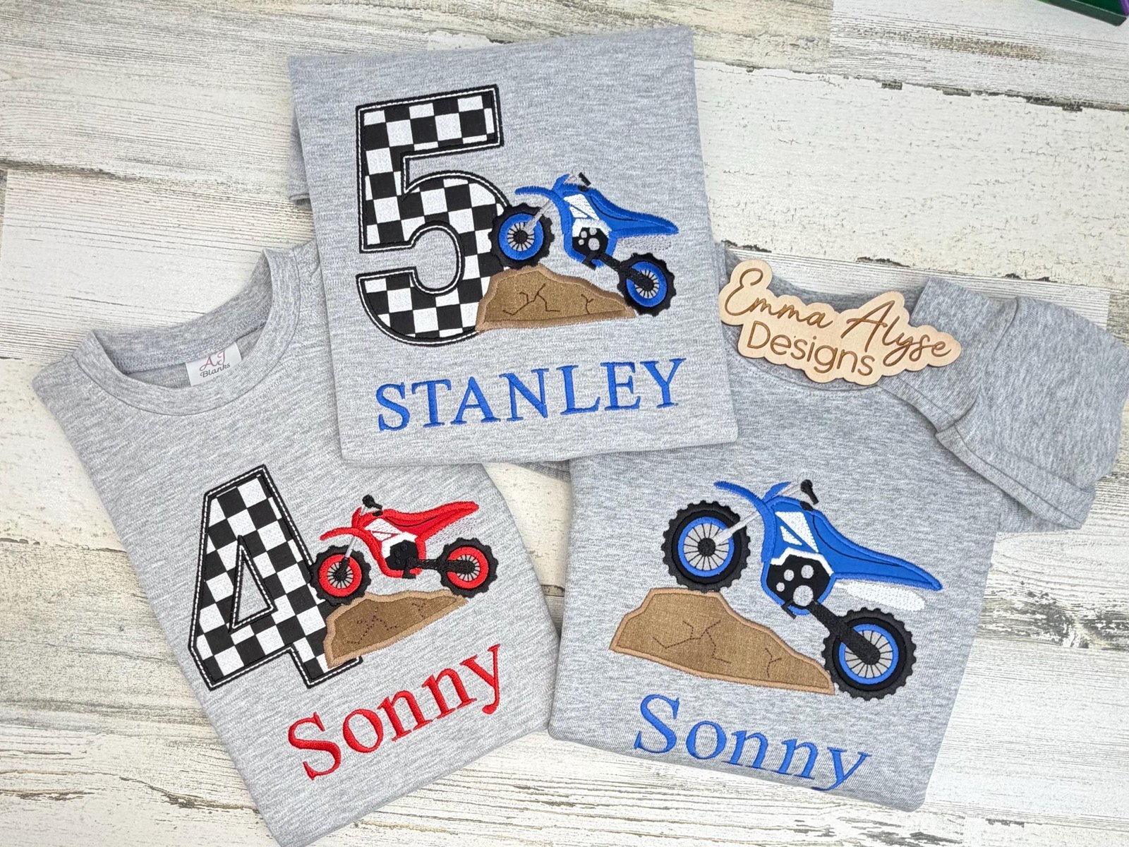 Dirt Bike Birthday Shirt: Custom Personalized Embroidered Motorcycle Tee Any Age