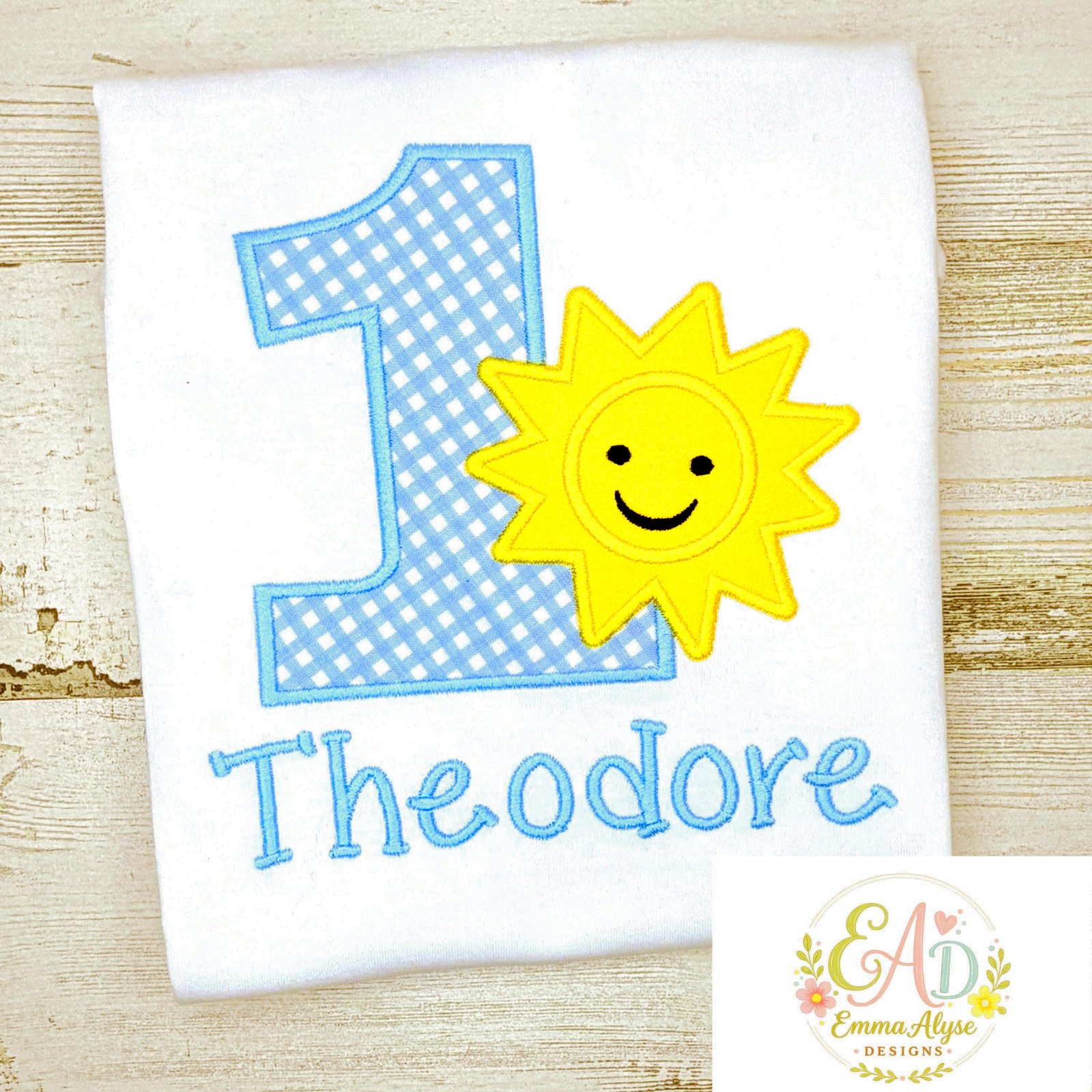 Personalized Sunshine 1st Birthday Shirt, Custom Name Romper, One Happy Dude Outfit