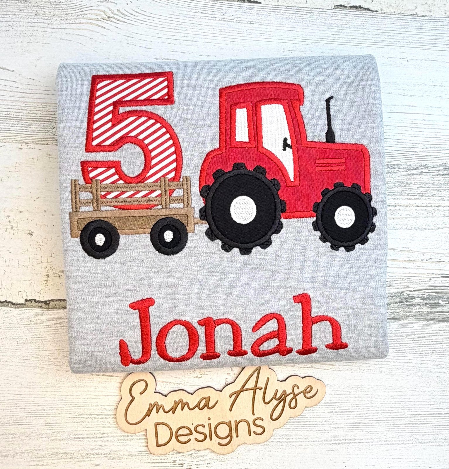 Tractor Birthday Shirt, Personalized Boys Farm Outfit, Embroidered Tractor Tee, Any Age