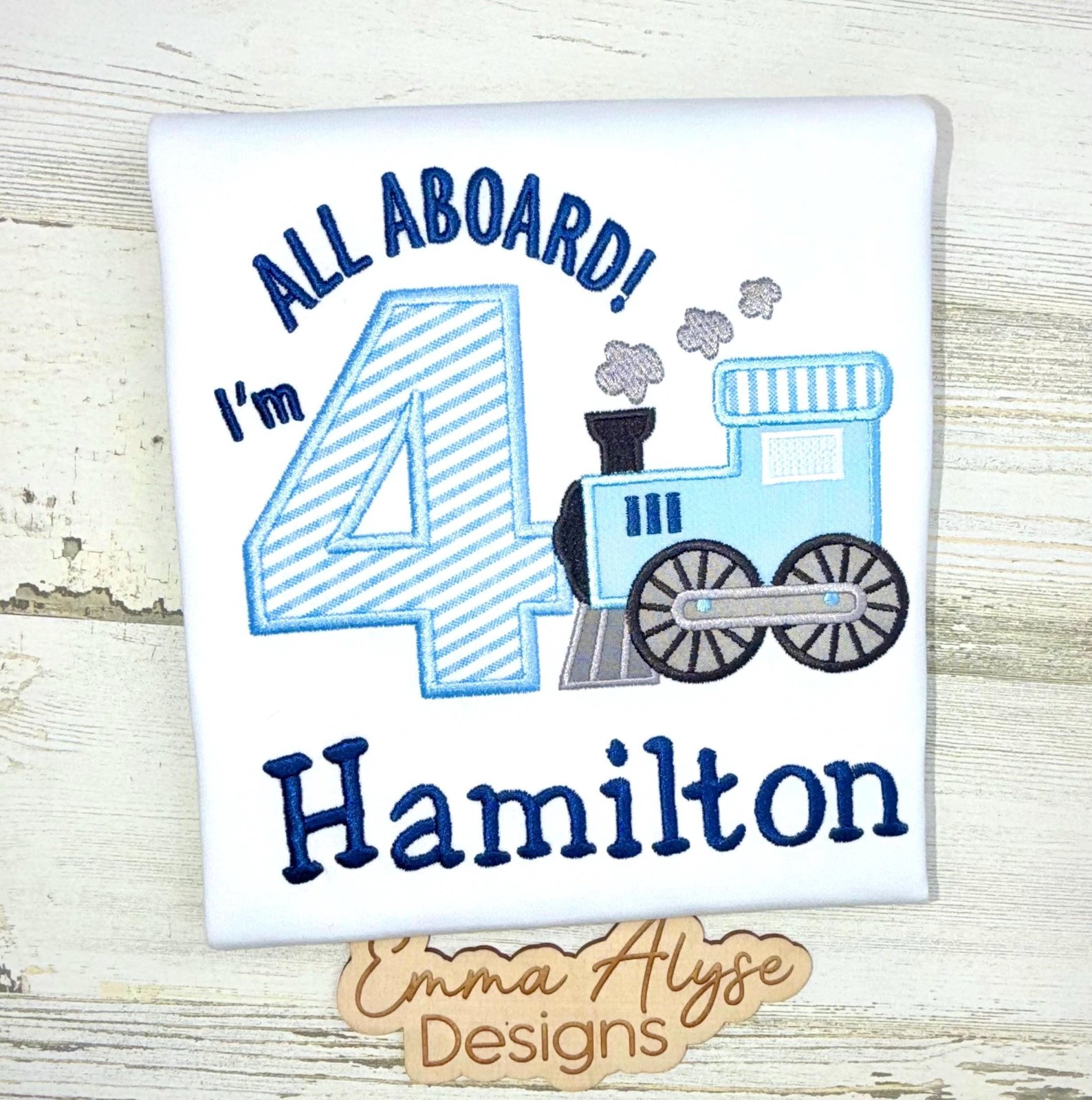All Aboard Train Birthday Shirt: Personalized Name and Age Tee
