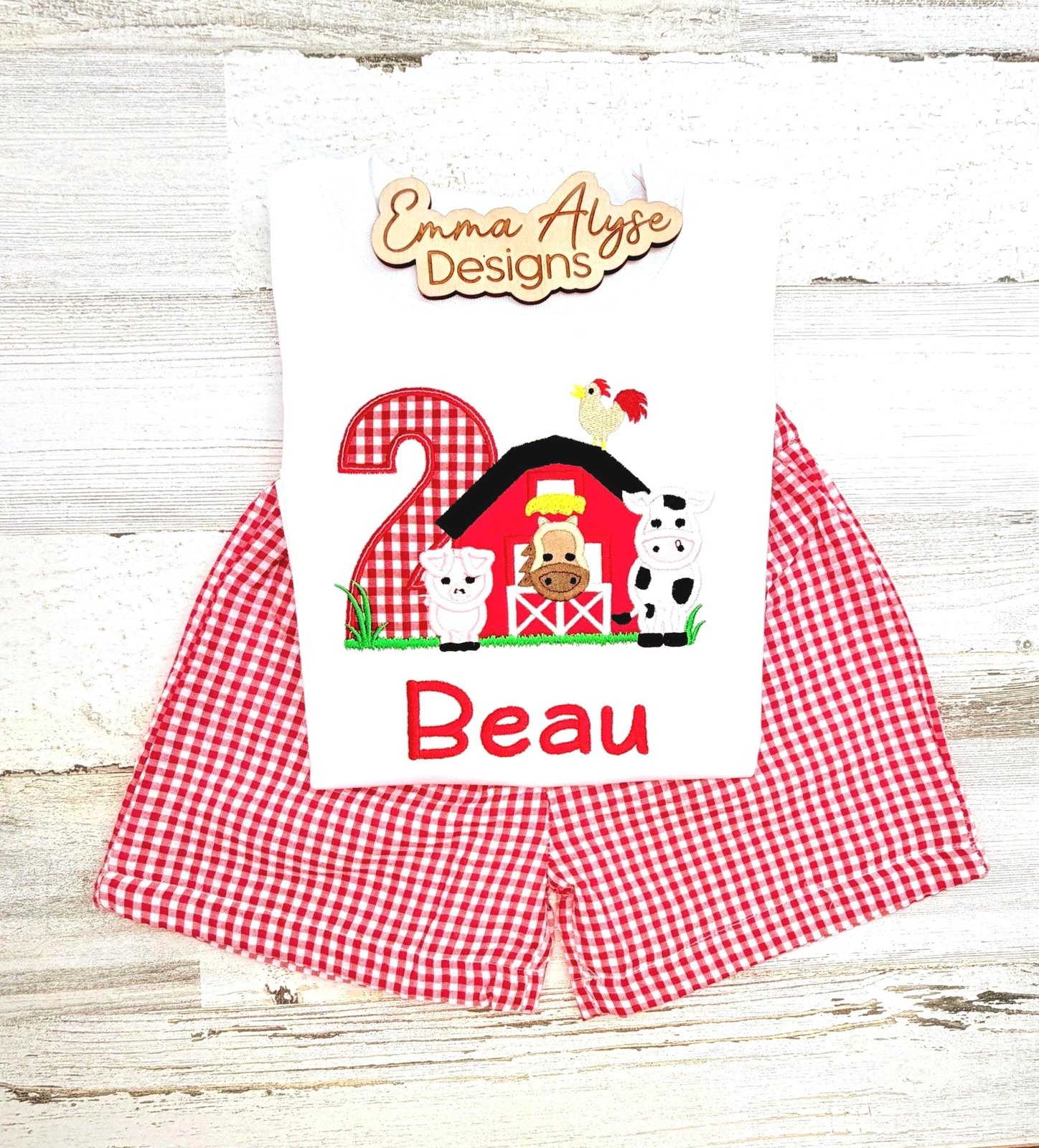 Farm 2nd Birthday Shirt, Personalized Barnyard Theme Outfit, Custom Age
